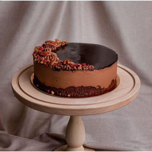 étcsokoládé, tonkabab, meggy, pekán torta