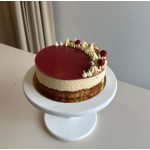 málna, fehércsoki, mandula torta