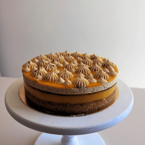  mangó, szőke csoki, lime, menta torta