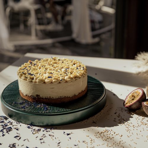 Passiógyümölcs, narancsvirág, kókusz torta