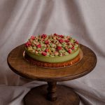 Pisztácia, málna torta